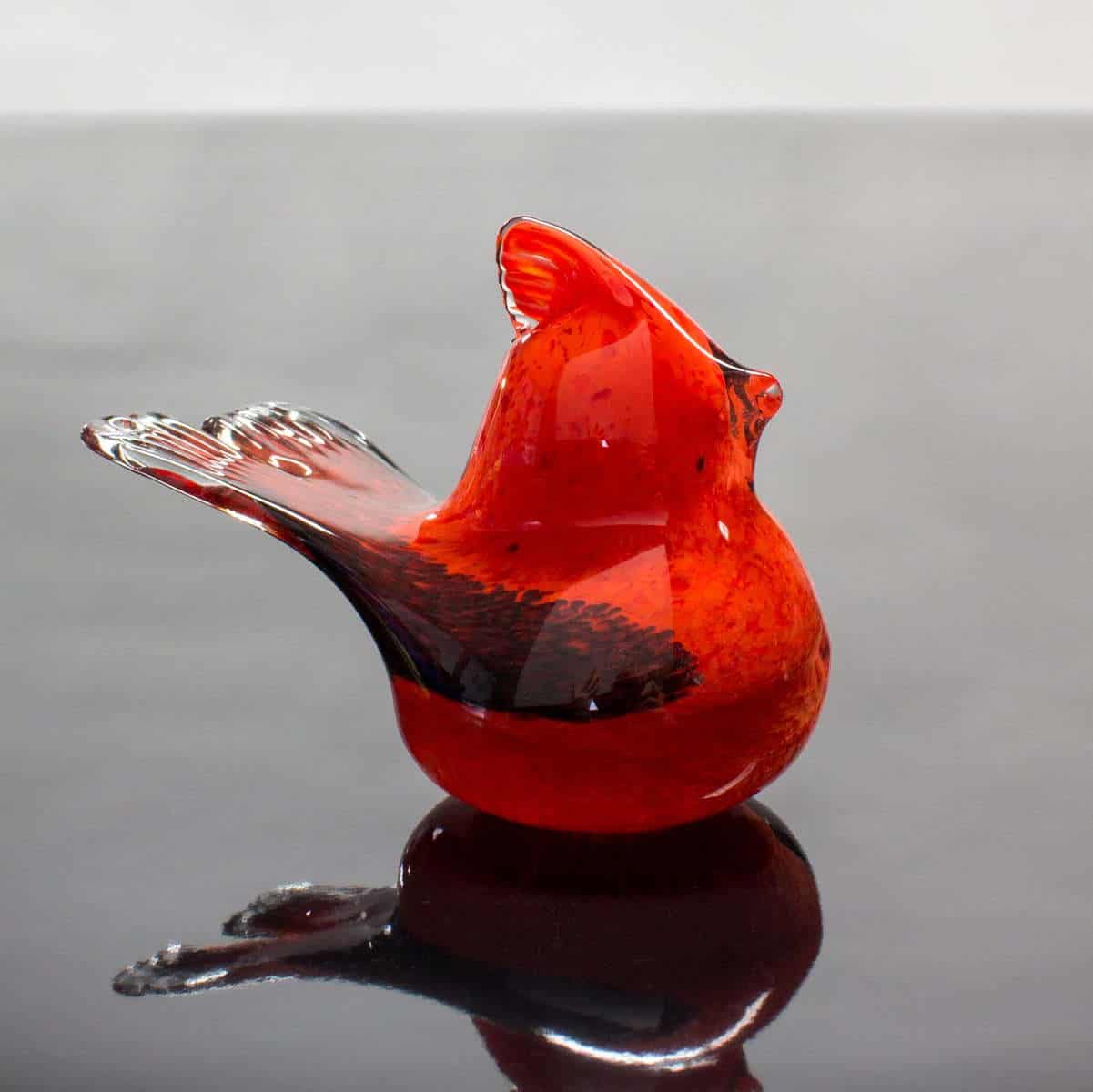 Bright Red Cardinal Glass Art Wine Bottle Stopper Topper Hand Crafted 