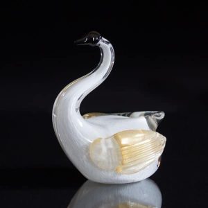 The Enchanted Swan Glass Sculpture By April Wagner