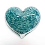 Mint Julip Glass Heart Paperweight