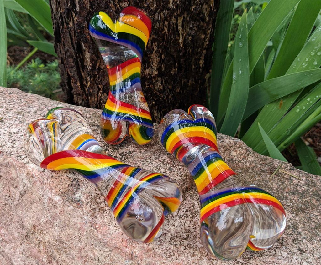 Rainbow RainBones Glass Dogbones