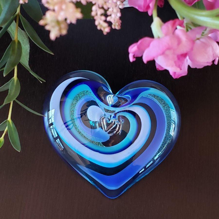 Moonlight Dream Glass Heart