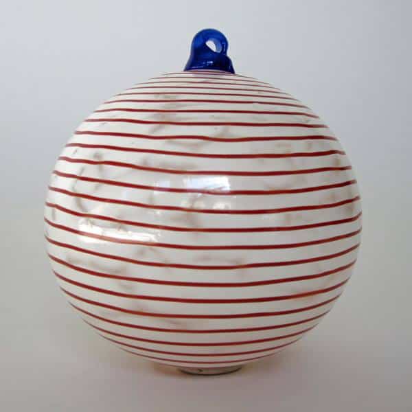 White with Red Stripe Ornament