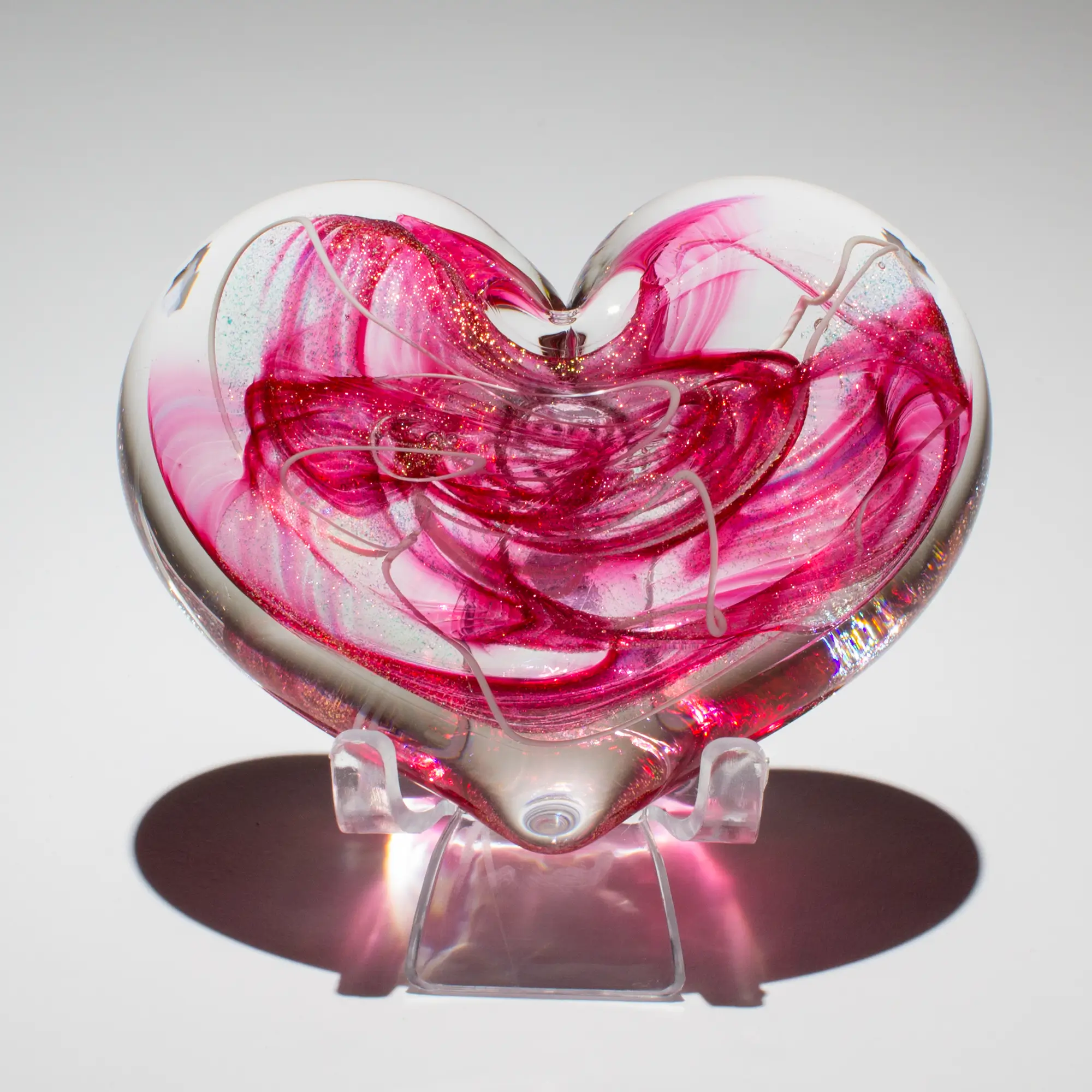 Enchanted Glass Heart Paperweight