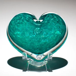 Enchanted Glass Heart Paperweight, Epiphany Studios