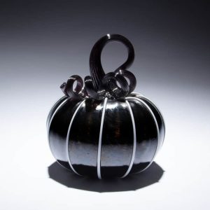 Black Lantern Glass Pumpkin