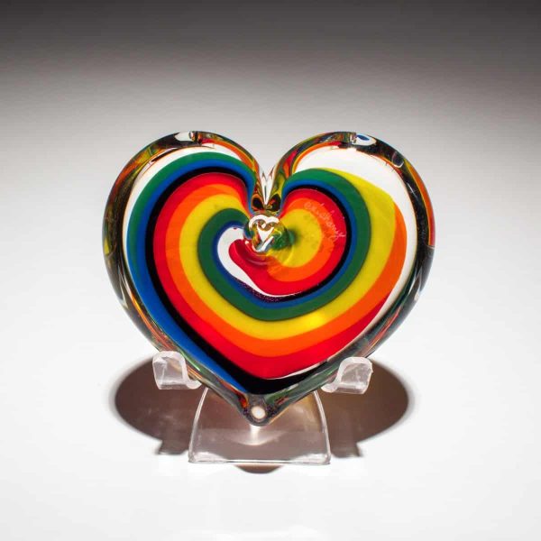 Rainbow Dream Glass Heart Back