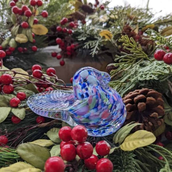 Cute Multicolor Blue Bird From DIY Glass Bird Workshop