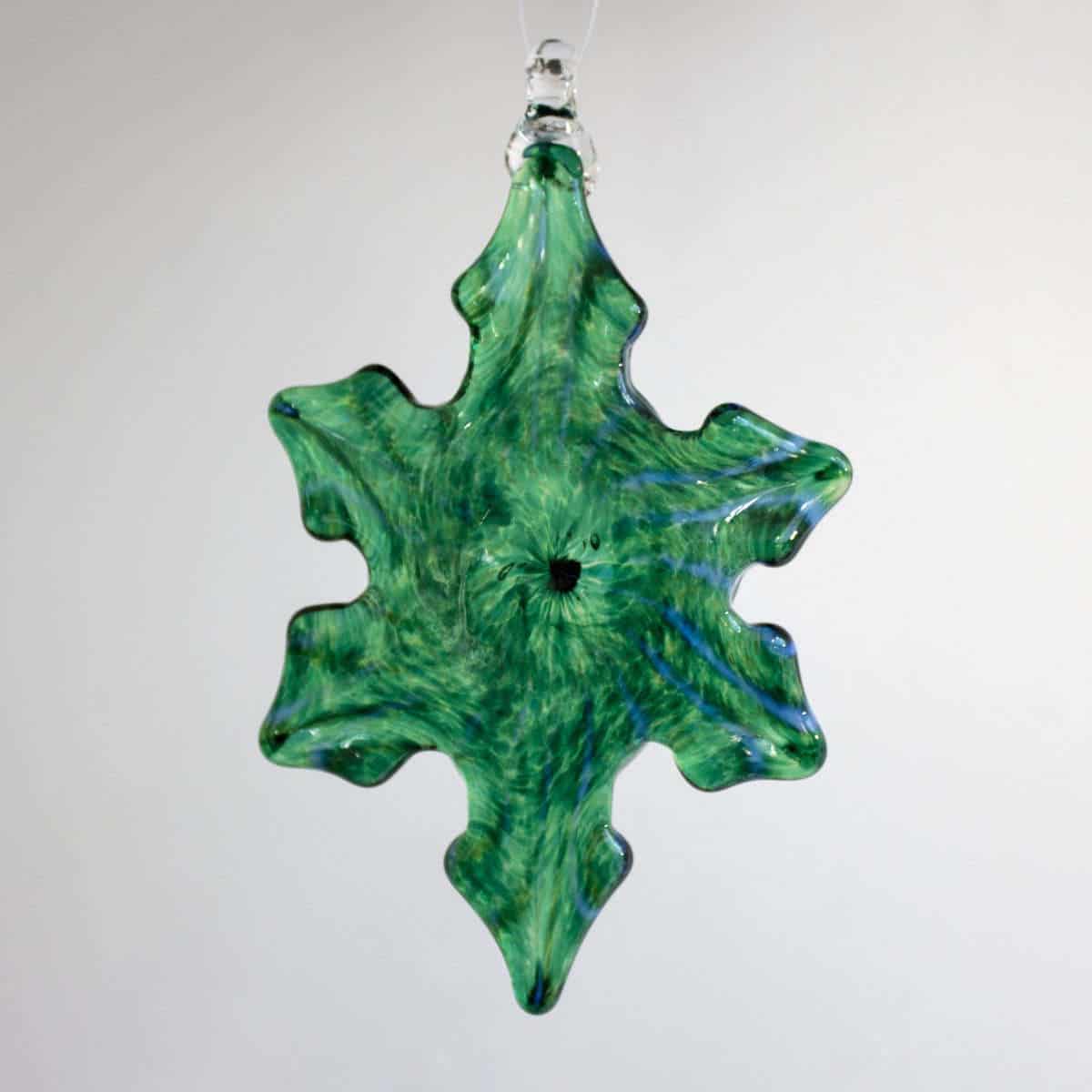 Green & White Snowflake Ornament