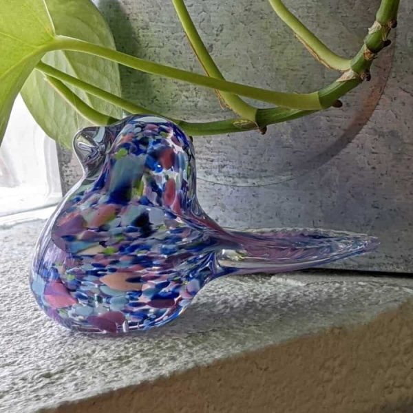 Multicolor Blue DIY Glass Bird From Workshop