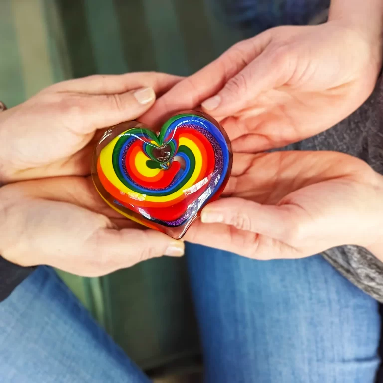 Rainbow Dream Heart Paperweight