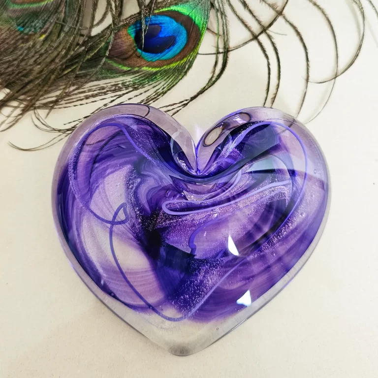 Violet Enchanted Heart Paperweight