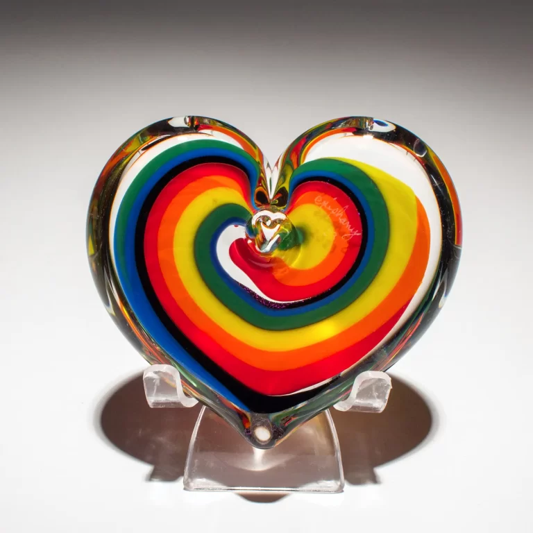 Rainbow Dream Heart Paperweight - back