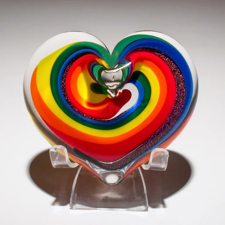 Rainbow Dream Heart Paperweight