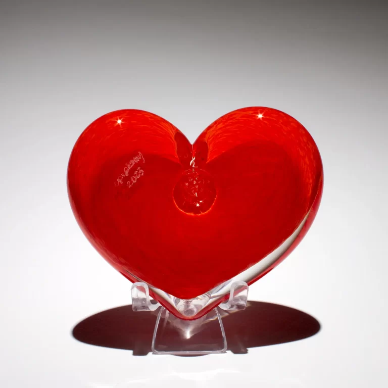 Saturday Night Red Heart Paperweight - back