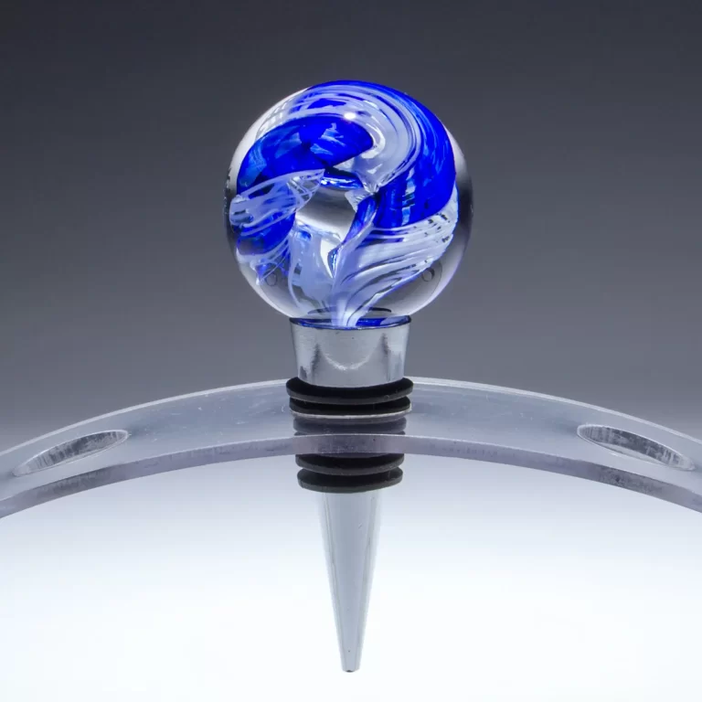 Royal Blue Circle of Life Wine Stopper